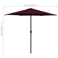 VidaXL Parasol met aluminium paal 270x246 cm bordeauxrood - thumbnail