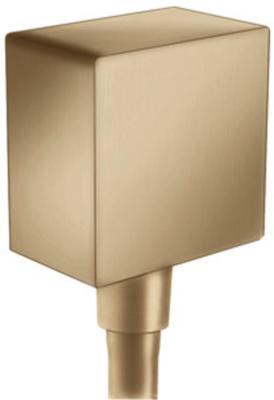 Muuraansluitbocht FixFit Square HansGrohe met Terugslagklep Brushed Bronze