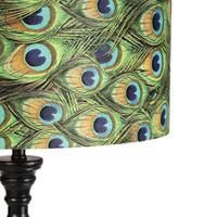 QAZQA Vloerlamp zwart met velours kap pauw goud 50 cm - Classico - thumbnail