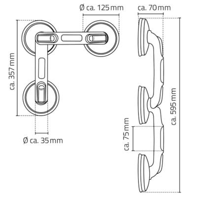 RIDDER wandbeugel met zuignappen gebogen premium wit RIDDER wandbeugel met zuignappen gebogen premium wit