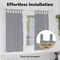 VidaXL Zwart-out gordijnen met ringen 2 pcs lichtgrijs 175 x 140 cm - thumbnail