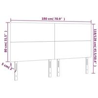 Hoofdbord LED 180x5x118/128 cm kunstleer cappuccinokleurig - thumbnail