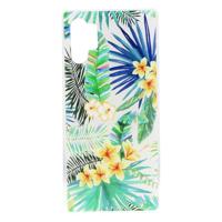 Shop4 - Samsung Galaxy Note 10 Plus Hoesje - Zachte Back Case Bloemen en Bladeren Transparant - thumbnail