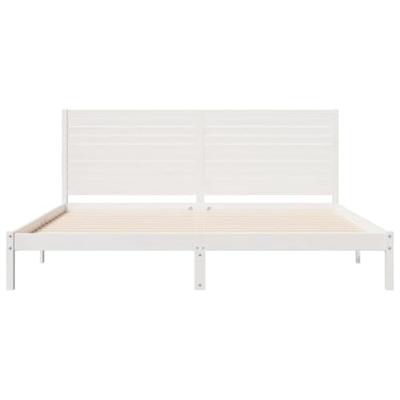 Bedframe extra lang zonder matras massief hout wit 180x220 cm