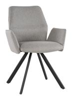 Livingfurn Draaibare Eetkamerstoel 'Diana' kleur Taupe - thumbnail