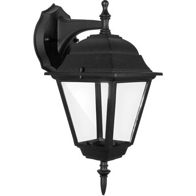 Nostalgische LED Buitenlamp met E27 Fitting - Mat Zwart Aluminium - Aigi Nuosty Down