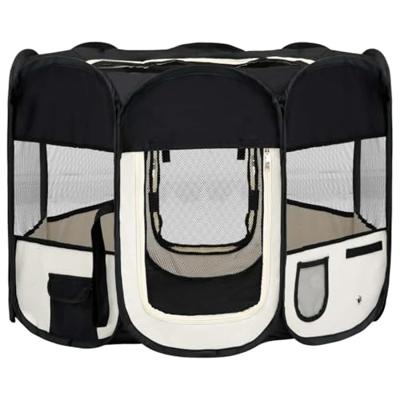VidaXL Hondenren inklapbaar met draagtas 90x90x58 cm zwart VidaXL Hondenren inklapbaar met draagtas 90x90x58 cm zwart