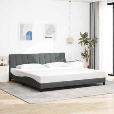 Bedframe zonder matras "Hanko" stof donkergrijs 200x200 cm