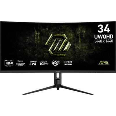 MSI MAG 342CQRFDE E20 Gaming monitor Energielabel F (A - G) 86.4 cm (34 inch) 3440 x 1440 Pixel 21:9 0.5 ms DisplayPort, HDMI, Hoofdtelefoonaansluiting VA LED