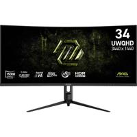 MSI MAG 342CQRFDE E20 Gaming monitor Energielabel F (A - G) 86.4 cm (34 inch) 3440 x 1440 Pixel 21:9 0.5 ms DisplayPort, HDMI, Hoofdtelefoonaansluiting VA LED - thumbnail