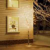 VidaXL Berkenboom led 240 led&apos;s warmwit 300 cm wit - thumbnail