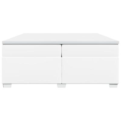 Boxspring met matras kunstleer wit 140x190 cm