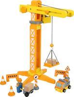 Small Foot - houten kraan bouwplaats met accessoires, 14dlg. - thumbnail