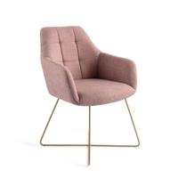 Jesper Home Eetkamerstoel 'Noto' Cross Gold, kleur Vintage Rose - thumbnail