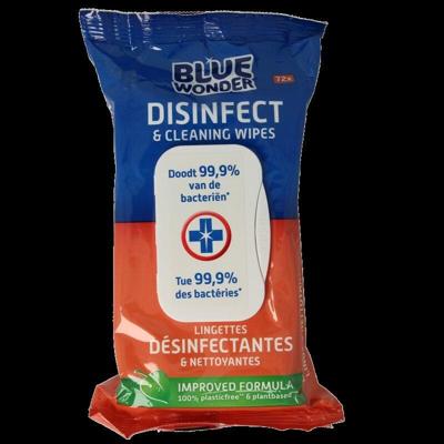 Blue Wonder Desinfect & cleaning wipes 72 Stuks Blue Wonder Desinfect & cleaning wipes 72 Stuks