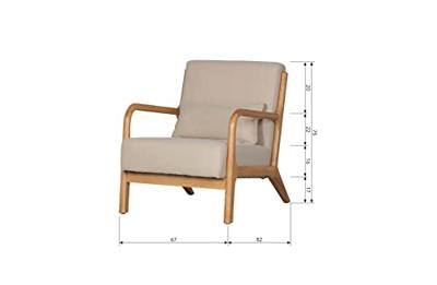 WOOOD Fauteuil 'Mark' Stof, kleur Naturel