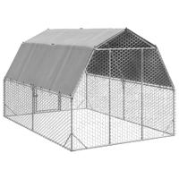 Kippenren met dak 2,5x4x2,25 m gegalvaniseerd staal - thumbnail