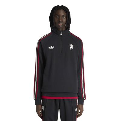adidas Manchester United Originals Trainingstrui 1/4-Zip Zwart Wit Rood