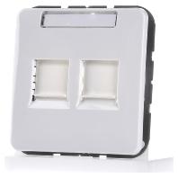Jung CD500 RJ45 inbouwset met draagframe en inzetplaat wit