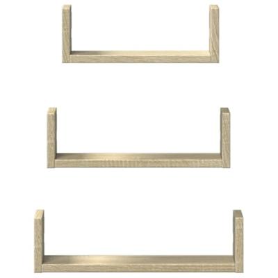 Wandschappen 3 st bewerkt hout sonoma eikenkleurig Wandschappen 3 st bewerkt hout sonoma eikenkleurig