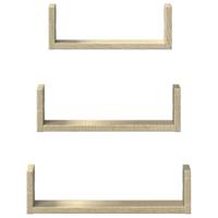 Wandschappen 3 st bewerkt hout sonoma eikenkleurig - thumbnail