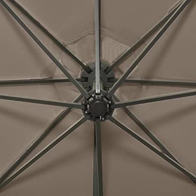 Zweefparasol met paal en LED-verlichting 300 cm taupe Zweefparasol met paal en LED-verlichting 300 cm taupe