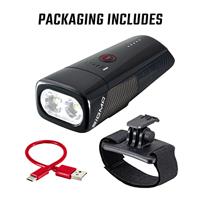 Sigma koplamp buster 1100 led helmhouder -li-ion accu usb - thumbnail