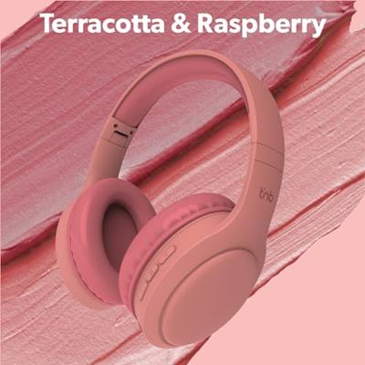 T'NB Opvouwbare draadloze hoofdtelefoon met passieve ruisonderdrukking, met bluetooth-verbinding, stereogeluid met geïntegreerde microfoon, batterijduur tot 30 uur, roze