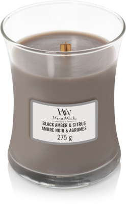 Woodwick Black Amber & Citrus Medium kaars Woodwick Black Amber & Citrus Medium kaars