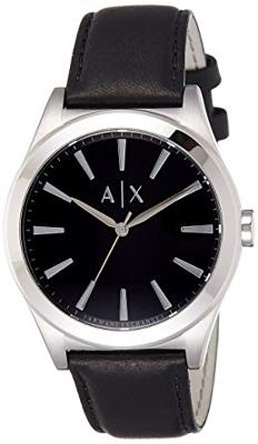 Horlogeband Armani Exchange AX2323 Leder Zwart 22mm Horlogeband Armani Exchange AX2323 Leder Zwart 22mm