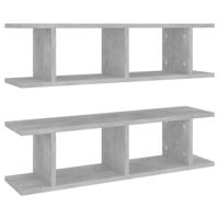 Wandschappen 2 st 75x18x20 cm bewerkt hout betongrijs - thumbnail