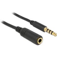 Delock 84667 Stereo Jack Verlengkabel 3,5 mm 4-pins male naar female 2 m zwart - thumbnail