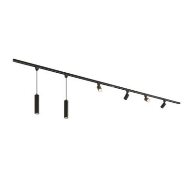 Taros Railverlichting Pakket - Recht - 2x 1,5 m rail - 4 railspots - 2 hanglamp - Excl. Lichtbron - IP20 - Modulair - 230V