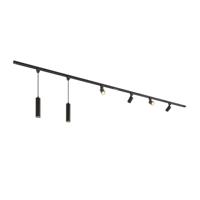 Taros Railverlichting Pakket - Recht - 2x 1,5 m rail - 4 railspots - 2 hanglamp - Excl. Lichtbron - IP20 - Modulair - 230V - thumbnail