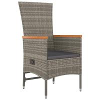 5-delige Tuinset met kussens poly rattan grijs - thumbnail