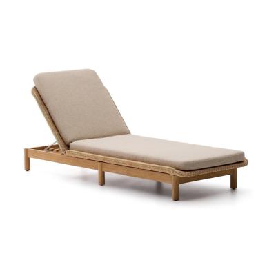 Kave Home Ligbed 'Galea' Teakhout en rattan