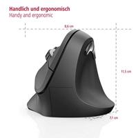 Hama Verticale Ergonomische Draadloze Muis EMW-500 6 Knoppen Zwart - thumbnail