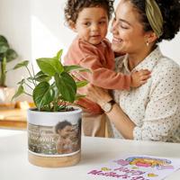 Gepersonaliseerde bloempot - 10,5 x 10 cm - thumbnail