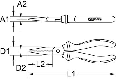 KS Tools 1151017 Platte tang Gereedschapsstaal 200 mm