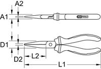 KS Tools 1151017 Platte tang Gereedschapsstaal 200 mm - thumbnail