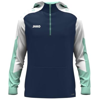 JAKO 6770K Sweater Met Kap Dynamic Kids - Marine/Wit/Munt - 140