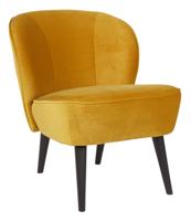 WOOOD Fauteuil 'Sara' Velvet, kleur Okergeel - thumbnail