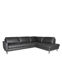 LABEL51 Hoekbank Genua - Antraciet - Microfiber - 2,5-Zits + Ottomane - thumbnail