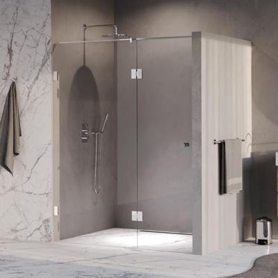 Brauer Void - Carving Nisdeur - 2-Delig - Helder Glas - 150 x 200 cm - Omkeerbaar - met Draaideur 70 cm - Aan Glas - incl. Glascoating - Chroom