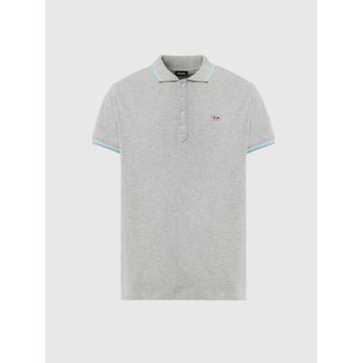 Diesel slim fit polo met contrastbies lichtgrijs Diesel slim fit polo met contrastbies lichtgrijs