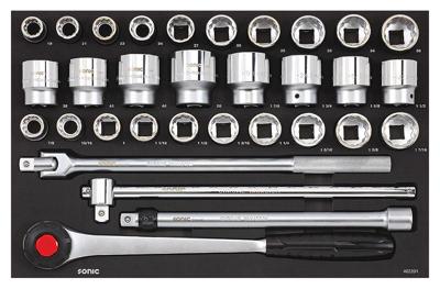 Sonic Doppenset 3/4", Metrish en SAE 32-delig 403201