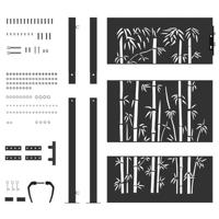 Tuinpoort, Tuinpoort 105x75 cm Cortenstaal Bamboe Ontwerp Zwart - thumbnail