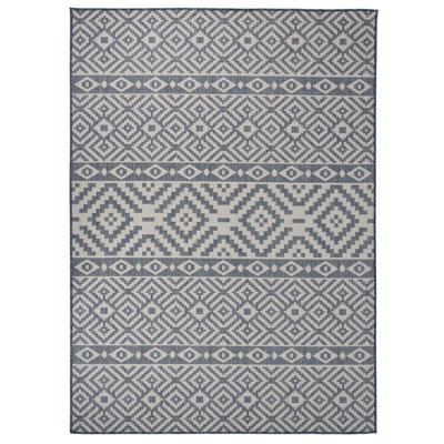 Buitenkleed met patroon platgeweven 200x280 cm blauw Buitenkleed met patroon platgeweven 200x280 cm blauw