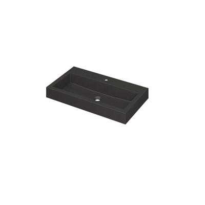 INK Momento Wastafel Quartz met 1 Kraangat - 800x450x90 mm - Quartz Zwart
