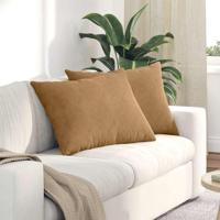 VidaXL Sofa kussens 2 stuks bruin 70 x 50 cm cordstof - thumbnail